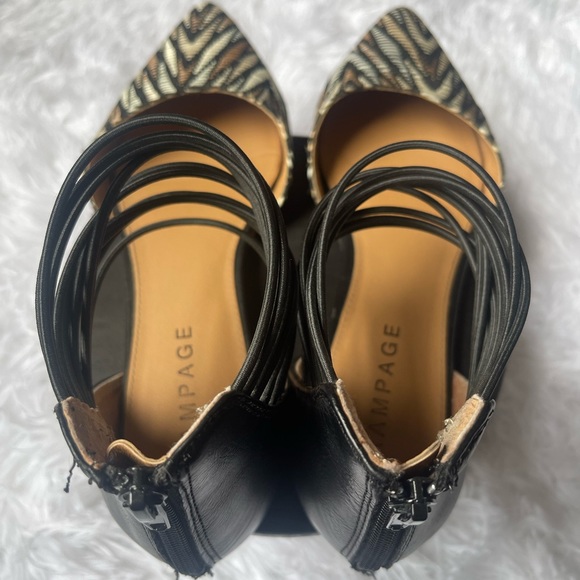 Rampage - Aztec Print Elastic Ankle Flats - Picture 6 of 11